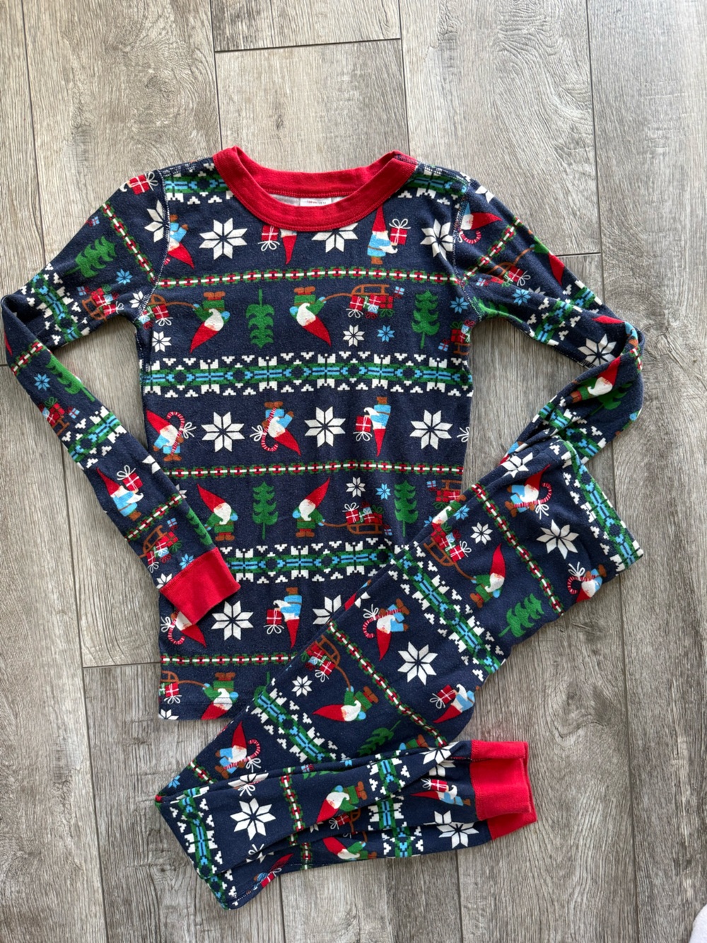 Hanna andersson 12 Kids Navy Christmas Gnome Pajama Set
